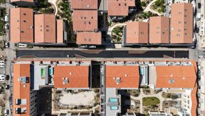 service urbanisme, vue du ciel du nouveau quartier du port