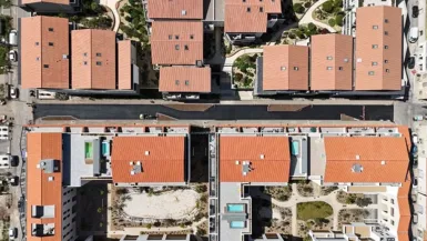 service urbanisme, vue du ciel du nouveau quartier du port