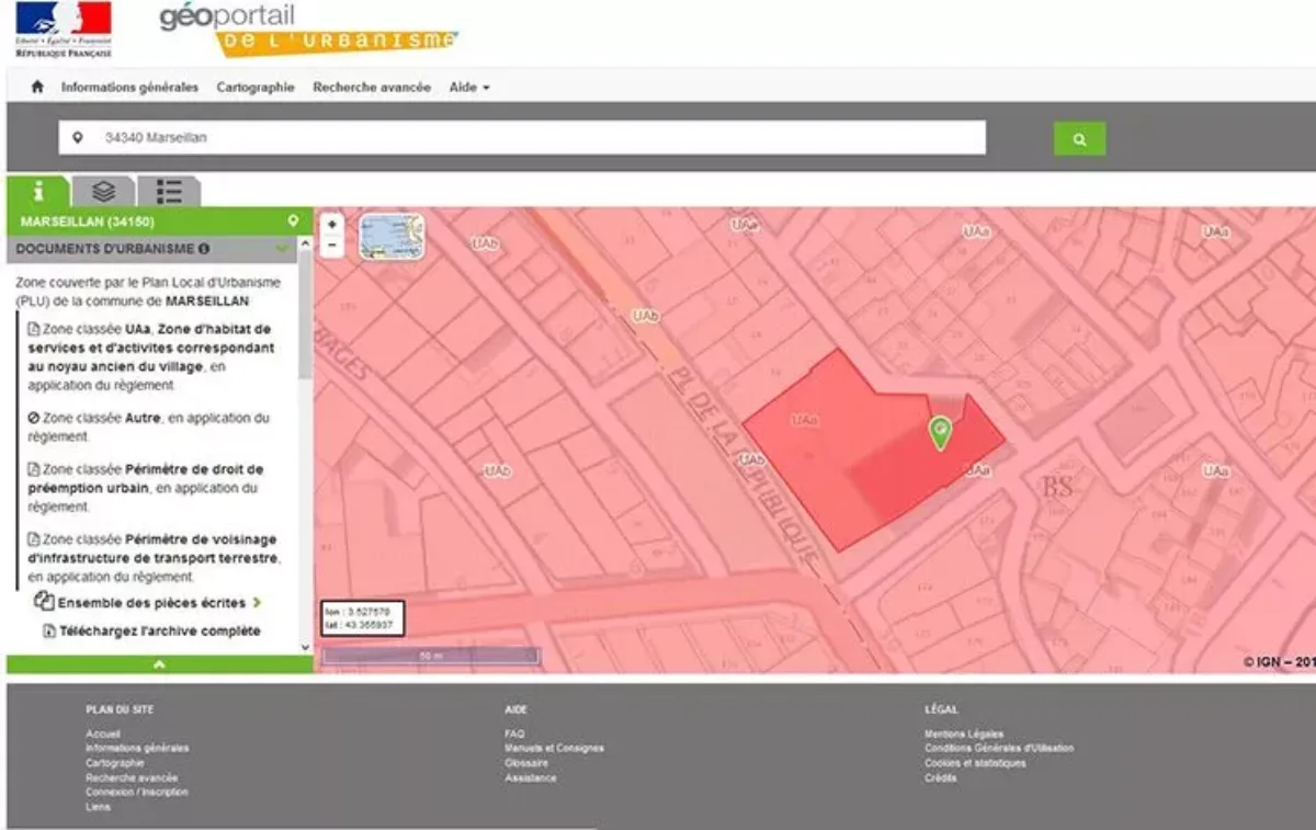 capture d'écran portail geoportail